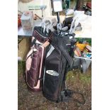 2 Golf bags and golf trolley, plus 22 clubs.