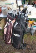 2 Golf bags and golf trolley, plus 22 clubs.