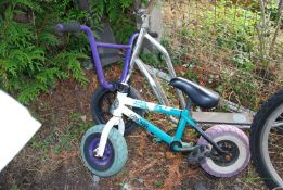 Child's scooter and bicycle.