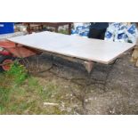 Large metal based table with formica top (6 ft x 3 ft).