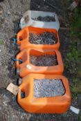 Four Tubs of galvanised 30mm nails, wood nails, 1 1/2" wire nails, 3" wire oval nails, etc.