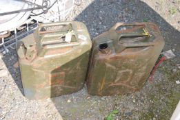 2 x 20 litre jerry cans (one with no lid).