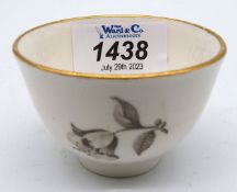 A scarce Worcester porcelain printed tea bowl, c.