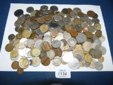 A large quantity of Foreign coins to include; Spain, Belgium, Botswana, Denmark, etc.