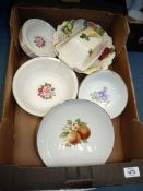 Two fruit sets including Barratt's 'Delphatic White' and Bavarian plus a Kelsboro cheese dish and a