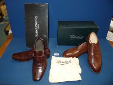 Two pairs of gents shoes including Paraboot laced brogues in brown,