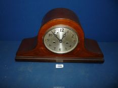 A mantle clock with key, a/f.