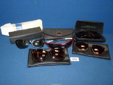 A small quantity of sunglasses including cased Serengeti, John Lewis, Mulberry case etc.