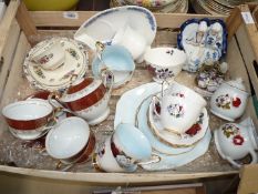 A quantity of china to include Royal Adderley, four cups and saucers,