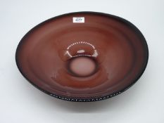 A heavy Centrepiece bowl in maroon and cream with a couple of minor surface scuffs,