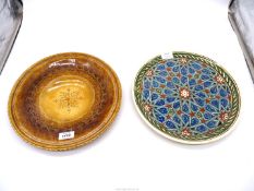 Two ornamental plates, one marked V. Parkovs and the other Turkish.