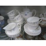 A Royal Worcester 'Green Bamboo' part tea service for eight,