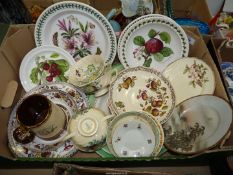 A quantity of china including Portmeirion Botanic Garden plates and dishes, Doulton soup coups,