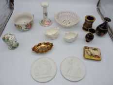 A quantity of china including Royal Crown Derby dish, two Coalport 'Countryware' shell dishes,