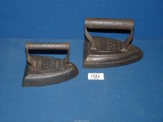 Two Salters cast iron flat irons.
