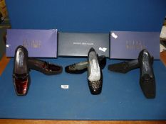 A pair of ladies Pedro Miralles shoes, size 37 and two pairs of ladies Stuart Weitzman black shoes,