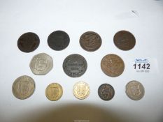 Four Jersey old pennies dated 1894 (2 x 1894, 1 x 1911, 1 x 1923), a 1969 fifty new pence,