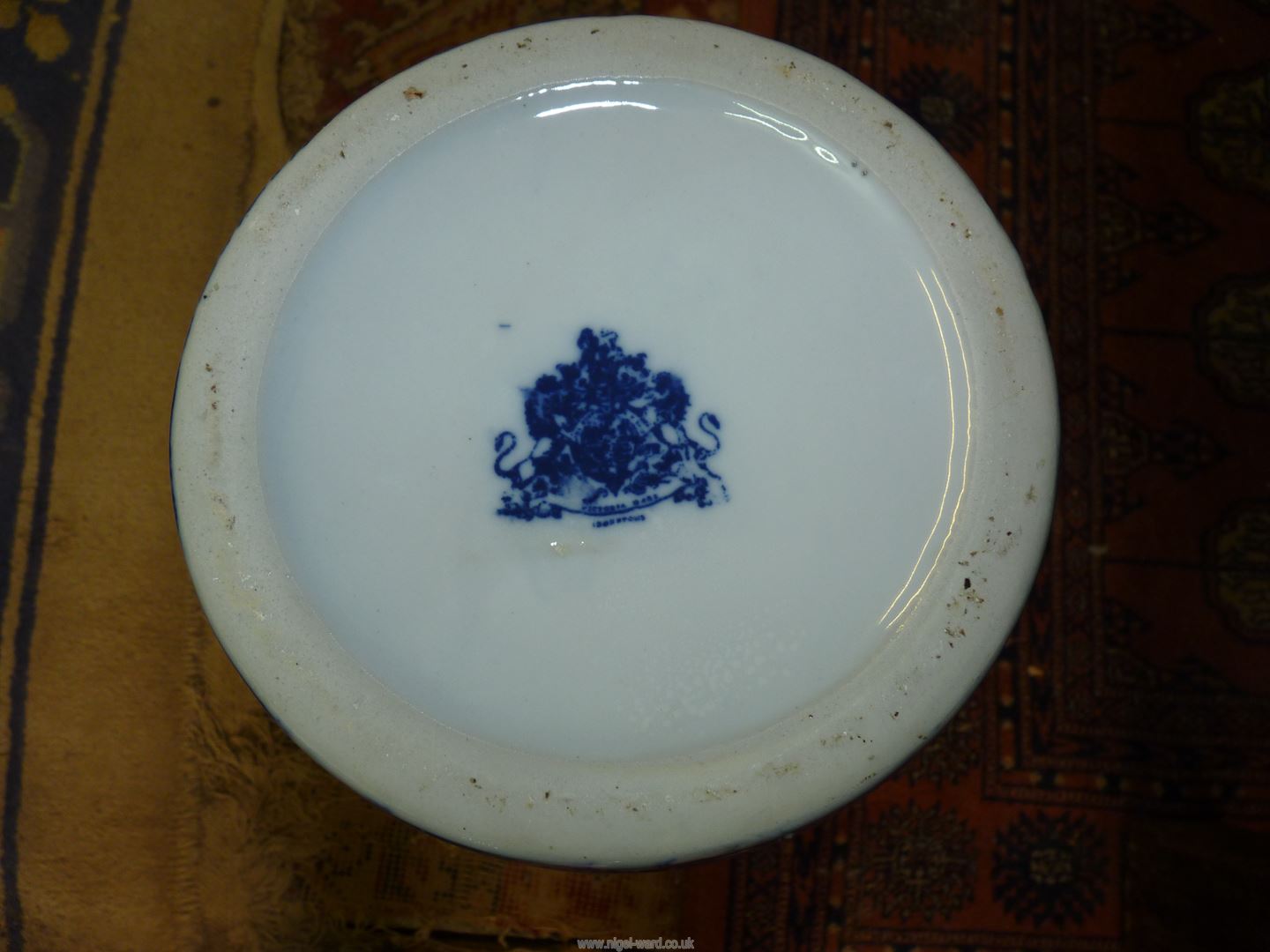 A Victorian ware stick stand pot decorated with a classical town scene. - Image 2 of 3