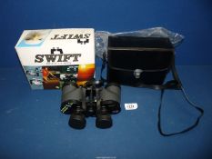 A pair of Swift 8 x 30 Belmont de-luxe Porro Prism binoculars, boxed, as new.