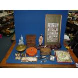 A good quantity of miscellanea including treen musical boxes, jewellery boxes ,