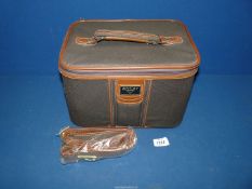 A brown Antler vanity case with internal mirror and shoulder strap, as new.