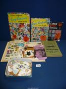 Miscellaneous stamp albums with a few stamps together with a quantity of loose stamps,