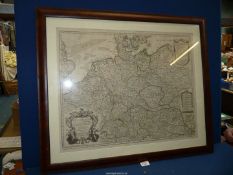 A framed French Map of Germany,
