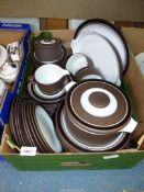 A Hornsea 'Contrast' part dinner service including dinner and side plates, soup and dessert dishes,
