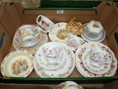 A quantity of Royal Doulton and Royal Albert nursery cup, saucers and plates,