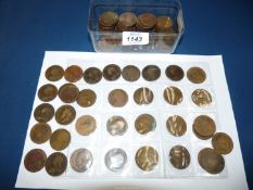 A large quantity of Victorian old pennies together with George V pennies.