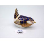 A Royal Crown Derby Wren paperweight with gold stopper.