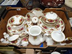 A quantity of Royal Albert Old Country Roses china including coffee pots, salt & peppers,