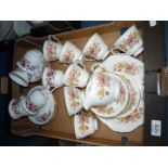 A quantity of part tea sets to include Colclough Amanda; six teacups and saucers, two tea plates,
