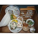 A large quantity of china including Royal Doulton cowboy wall plate and God speed the plough wall