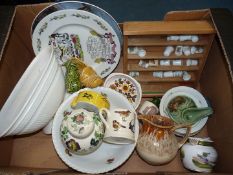 A large quantity of china including Royal Doulton cowboy wall plate and God speed the plough wall