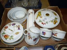 A quantity of Royal Worcester 'Evesham' china including flour shaker, souffle dishes,