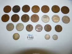 A small quantity of Eire Irish coins including pennies, half pennies, two shilling pieces etc.