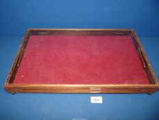 A darkwood framed table top jewellery or trinket Display Case,