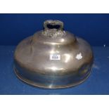 A silver plated Meat Dome, 14 1/4'' long x 11 1/4''.