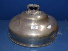 A silver plated Meat Dome, 14 1/4'' long x 11 1/4''.
