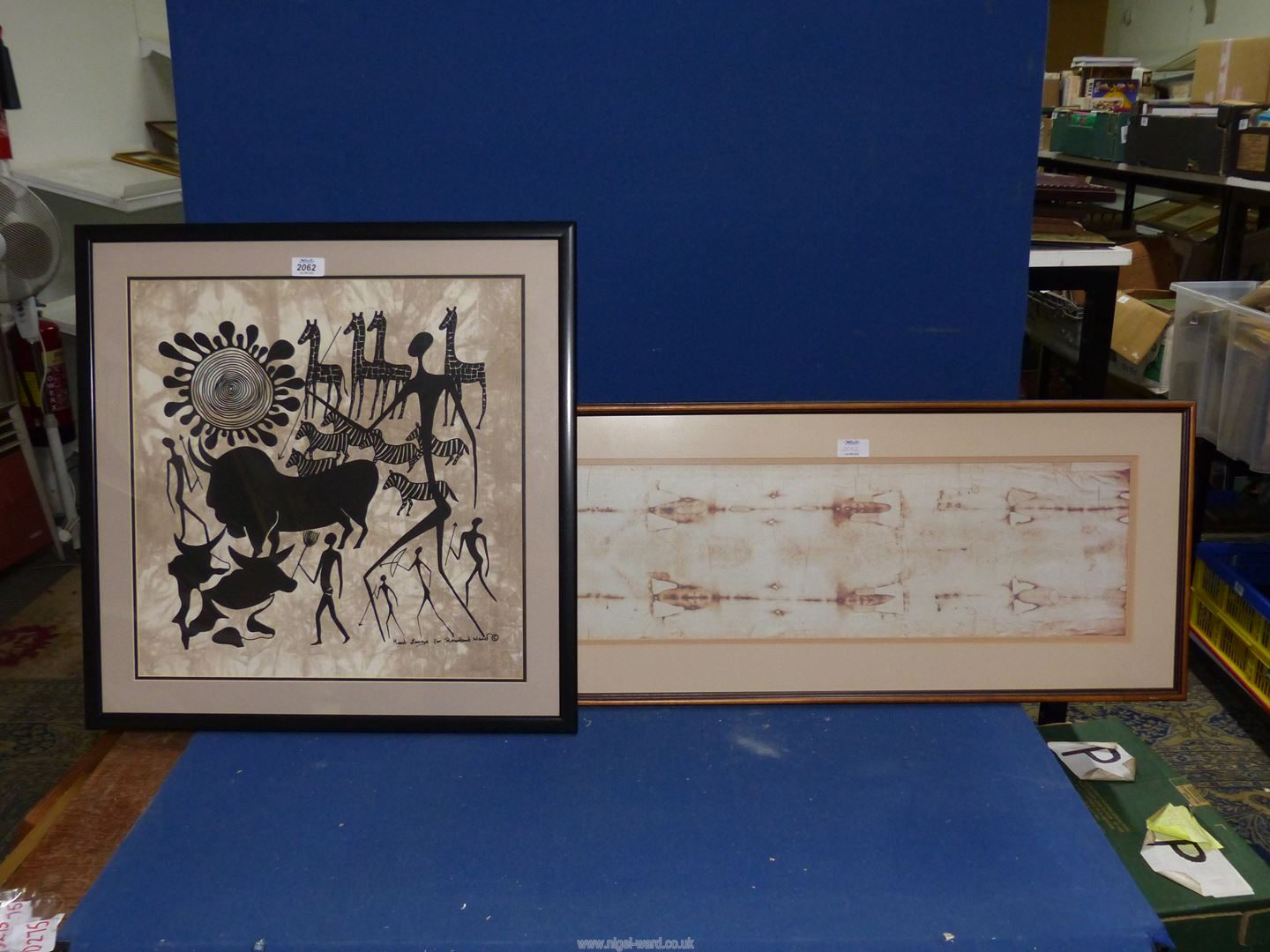 A framed Heidi Lange screened Print of an African Batik, Rowland Ward,