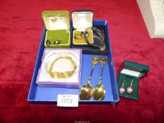 A small quantity of mostly 925 marked jewellery including a silver bracelet, two rings,