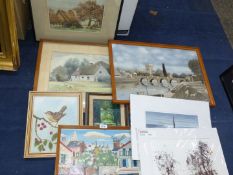 A quantity of pictures to include; Prints by Viv Townsend 'Tall Ship' etc,