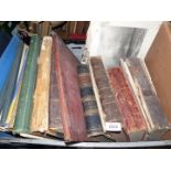 A crate of books to include; Piano Forte music, Pictures by Maclise, Vol 1 History of England,
