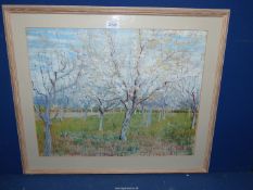 A framed and mounted Vincent Van Gogh Print "The Pink Orchard".