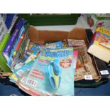 A box of books including; Harry Potter & The Order of Phoenix 1st Edition, Thunderbird Magazines,