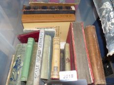 A tub of books including; The Fairy Land of Living Things by Richard Kearton, Boys Own Annual,