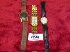 Three wristwatches including Klaus-Kobec, Ingersoll and Avia.