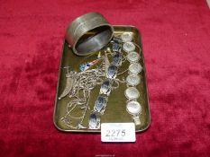 A small quantity of chains, bracelets, bangle etc., some marked silver but no hallmarks.