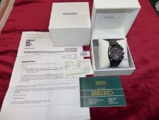 A boxed Seiko Sportura Kinetic Chronograph Wristwatch, Case No. 7L22-0AD0, strap a/f.